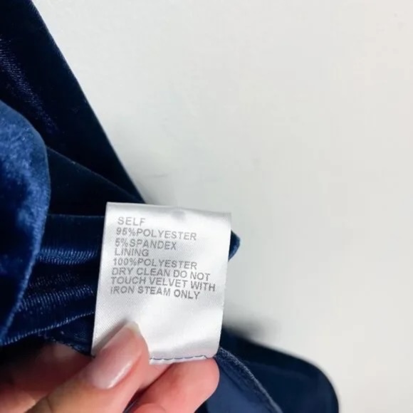 Tadashi Shoji Navy Blue Velvet Gown - Picture 7 of 8